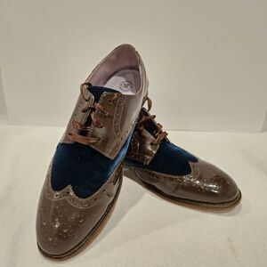 Womens Johnston & Murphy Brown and Navy Oxfords